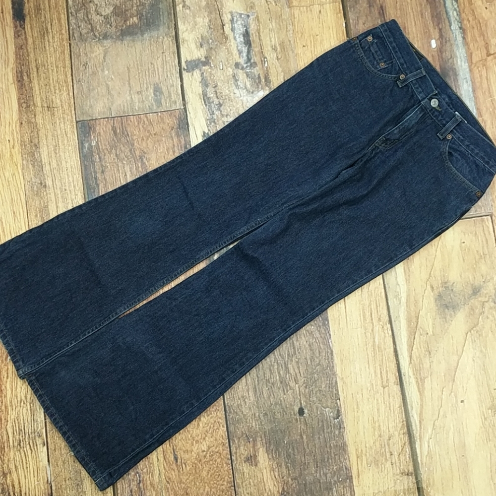 Vintage Levi’s 514 Denim Blue Jeans Super Low Flared Made in USA Juniors Sz 7